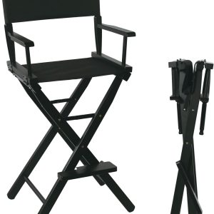 JXUFDHO Directors Chair 46'' Black Foldable-0